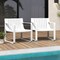 Set of 2 Patio Chairs with Curved Backrests and U Shaped Legs Perfect for Outdoor Seating